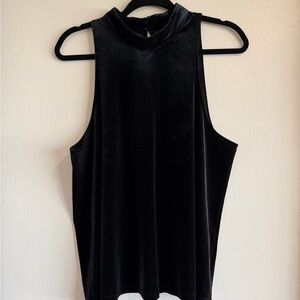 Abercrombie & Fitch Black Velvet High-Neck Tank